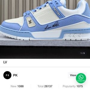 Louis Vuitton Light Blue and Cream Sneakers